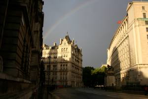 Rainbow over London after the rain